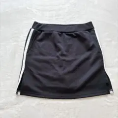 BROWNY サイドライン ミニスカート風パンツ 黒