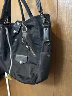 SCHOTT100周年・吉田カバンコラボ・黒ナイロン革ショルダーUSEDのサムネイル