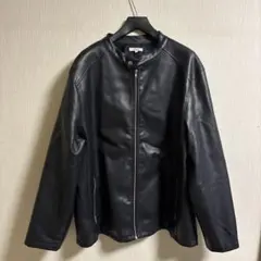 Nylaus ライダースジャケット ネイビー 合皮 革ジャン 5L