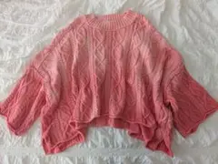 Free People ケーブルニットセーター ピンクのサムネイル
