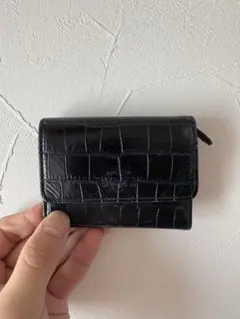 SMYTHSON 三つ折り財布 クロコ型押し ブラックのサムネイル