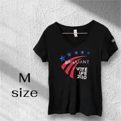 Vネック Tシャツ ブラック　黒 【Mサイズ】