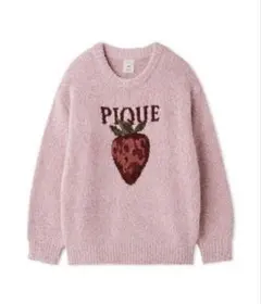 ジェラートピケ　メランジストロベリージャガードプルオーバー　タグ付き