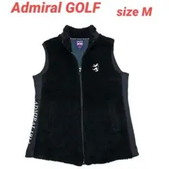Admiral GOLF レディースボアベスト フルジップ ブラック sizeM