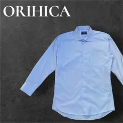 【美品】ORIHICA LUXE LINEシャツ レギュラーカラー 織柄無地