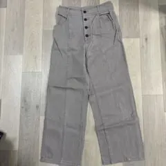 GU ジーンズ ワイドレッグデニム 5つボタン付き
