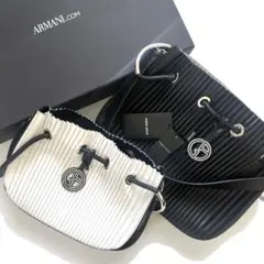 【2点セット】新品　ジョルジオアルマーニ　巾着　プリーツ　2wayバッグ　カバンのサムネイル