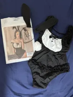 【コスプレ】バニーガールコスチューム ブラック/ホワイト