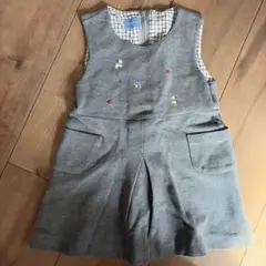 Familiar 刺繍デザイン ワンピース グレー