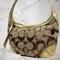 極美品 Coach Ergo Signature Pleated Hobo