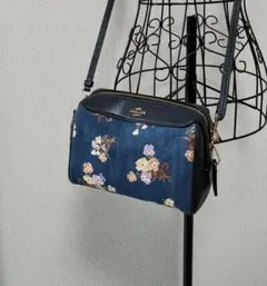 美品】コーチ 2way デニム 花柄 プレーリー サッチェル ショルダー 