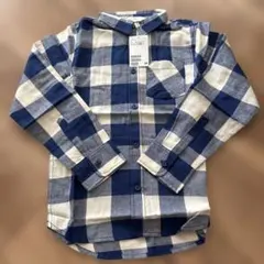 新品タグつき★H&Mキッズ チェックシャツ ネルシャツ 135センチ ブルー系