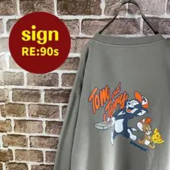 TOM&JERRY トムアンドジェリー　プリントロゴ スウェット　トレーナー