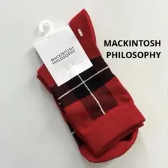 新品MACKINTOSH PHILOSOPHY ショートソックス 赤チェック柄のサムネイル