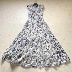 【訳アリ美品♡現行】ローレンラルフローレン　フローラルベルテッドジャージードレス 訳アリ美品♡現行】ローレンラルフローレン フローラルベルテッド