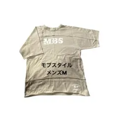 MBSプリント ベージュオーバーサイズTシャツ　メンズ　モブスタイル