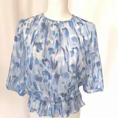 HANAE MORI 森英恵シルクブラウスピンク レース ハイネック 