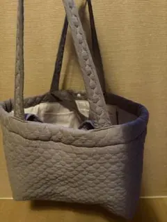 グレー キルティング トートバッグ