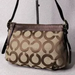 coach op art y2k shoulder bag brown 1011