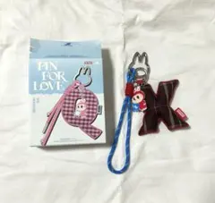 ラブブ PIN FOR LOVE 【X】アルファベット　イニシャルキーリング