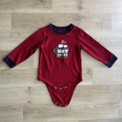 Baby gap 赤い長袖ロンパース HOT STUFF 90cm