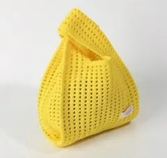 【新品】大人気★ワンハンドルバッグ メッシュトートバッグ イエロー 浴衣のサムネイル