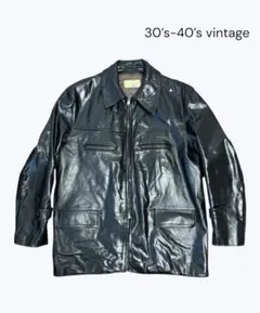 30’s〜40’s leather jacket コの字 AEROジップ
