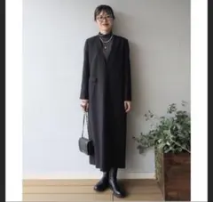 UNTITLED ツイードライクジャージサックワンピース　チャコールグレー　3 UNTITLED ツイードライクジャージサックワンピース チャコールグレー 3