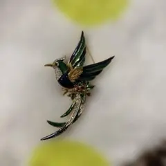極美品】D'Orlan ドーラン ヴィンテージ ブローチ 鳥 インコ オウム