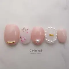 5702 ジェルネイルチップ ガーリー♡薔薇 ベビーローズ