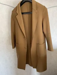 ブラウン シングルブレスト チェスターコート