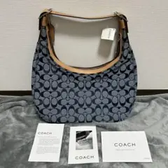 コーチ 6070 シグネチャー ワンショルダーバッグ キャンバス タグ付き