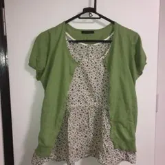 小花柄インナー&半袖ニットガーデセットアップ