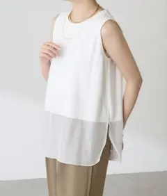 C'NOTE 裾シアータンクトップ　ブラックのサムネイル