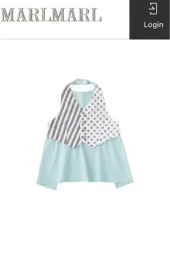 マールマール　garcon 4 slash stripe×dot お食事エプロン