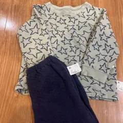 UNIQLO 星柄長袖パジャマ 100cm キルト生地