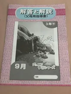 ジュニア予習シリーズ 3年 9月 解答解説