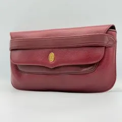 ✨美品✨カルティエ マストライン ボルドー クラッチバッグ レザー ゴールド金具