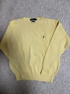 【美品】Polo Ralph Lauren コットンニット M クリームイエロー