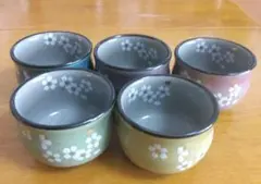 湯吞み5客セット、桜