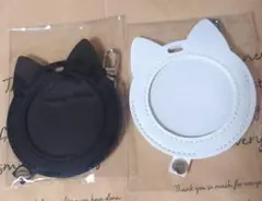可愛い ネコ耳 缶バッジケース　缶バッチホルダー キーホルダー 推し活　2色