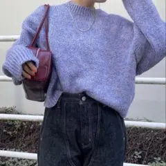 Ungrid アングリット　カラーモヘヤ混ルーズニット　フリーサイズ　パープル