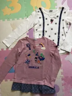 ミキハウスダブルB長袖Tシャツ（140）2枚セット