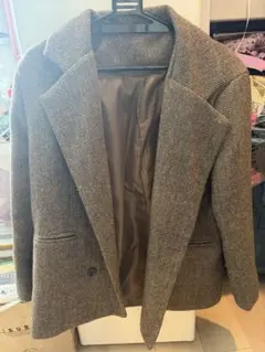 ヘリンボーン チェスターコート ブラウン ジャケット 秋冬