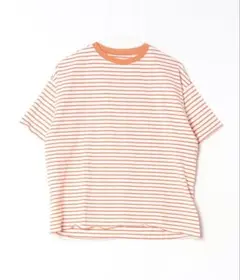 セレクトモカ　ボーダーオーバーTシャツ　オレンジ