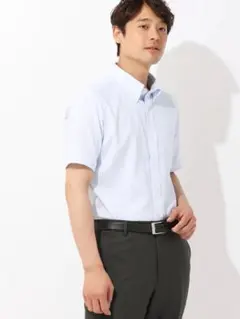 新品 SUIT SQUARE ノンアイロンドレスシャツ M 半袖 ボタンダウンのサムネイル