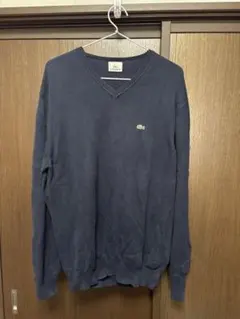 LACOSTE ネイビー Vネックセーター