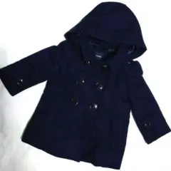 80　baby Gap　男女兼用　濃紺フード付きコート