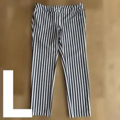 Black&White ゴルフパンツ レディース ストライプ ネイビー ホワイトのサムネイル