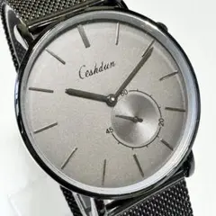 【美品】Ceshdun メンズ アナログ腕時計 クォーツ スモールセコンド 黒のサムネイル